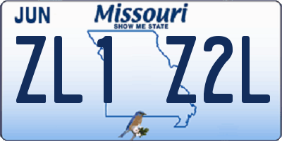 MO license plate ZL1Z2L
