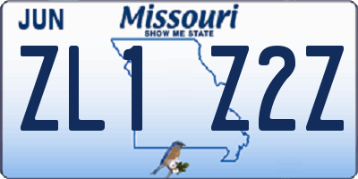 MO license plate ZL1Z2Z