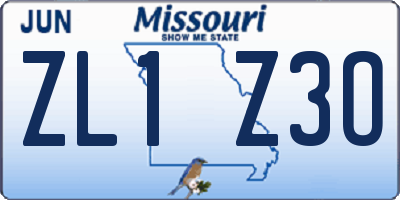 MO license plate ZL1Z3O