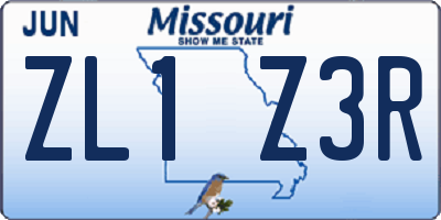 MO license plate ZL1Z3R