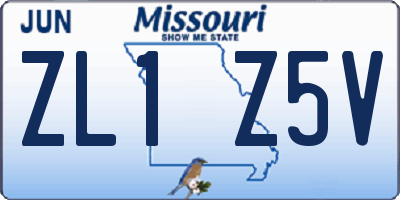 MO license plate ZL1Z5V