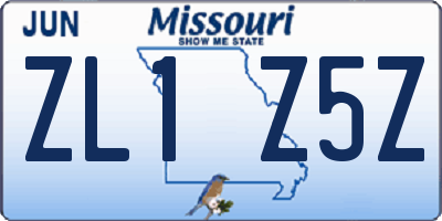 MO license plate ZL1Z5Z