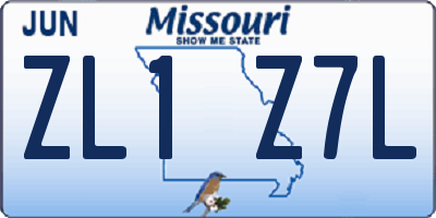 MO license plate ZL1Z7L