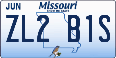 MO license plate ZL2B1S