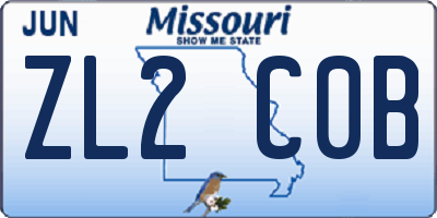 MO license plate ZL2C0B