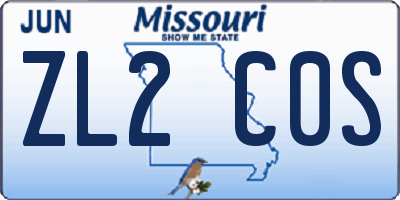 MO license plate ZL2C0S