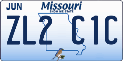 MO license plate ZL2C1C