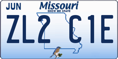 MO license plate ZL2C1E