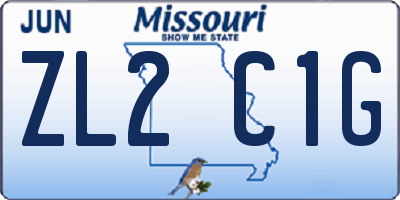 MO license plate ZL2C1G