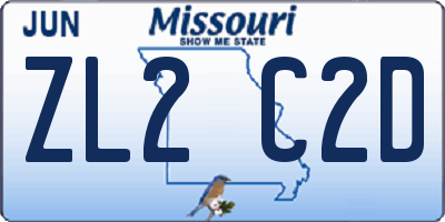 MO license plate ZL2C2D
