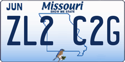 MO license plate ZL2C2G