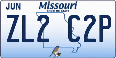 MO license plate ZL2C2P