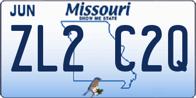 MO license plate ZL2C2Q