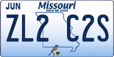 MO license plate ZL2C2S