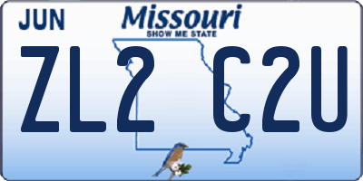 MO license plate ZL2C2U