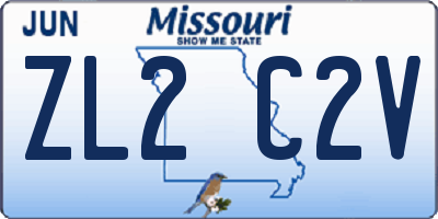 MO license plate ZL2C2V