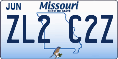 MO license plate ZL2C2Z