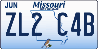 MO license plate ZL2C4B