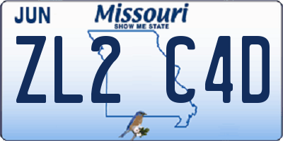 MO license plate ZL2C4D