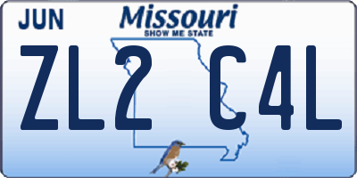MO license plate ZL2C4L