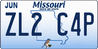MO license plate ZL2C4P