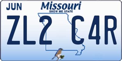 MO license plate ZL2C4R