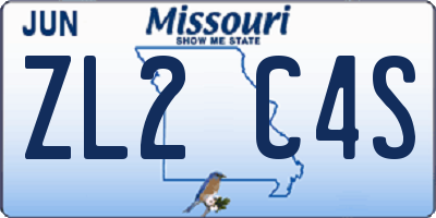 MO license plate ZL2C4S
