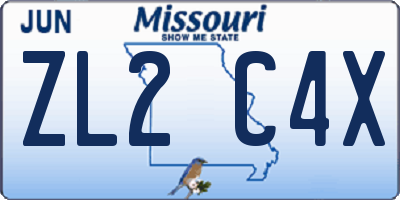 MO license plate ZL2C4X