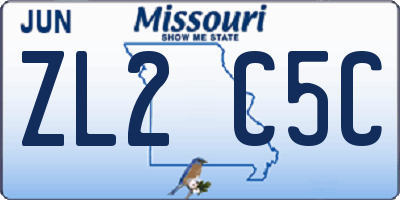 MO license plate ZL2C5C