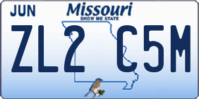 MO license plate ZL2C5M