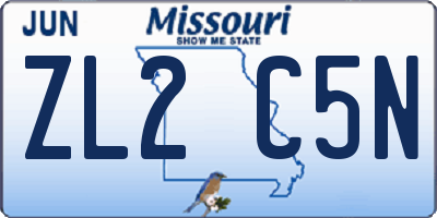 MO license plate ZL2C5N