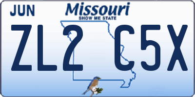 MO license plate ZL2C5X