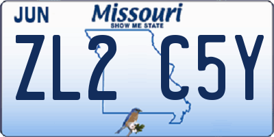 MO license plate ZL2C5Y