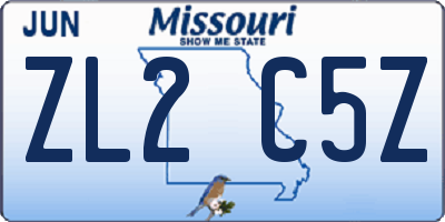 MO license plate ZL2C5Z