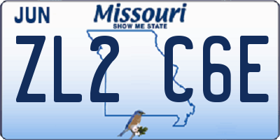 MO license plate ZL2C6E