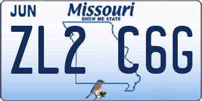 MO license plate ZL2C6G