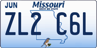 MO license plate ZL2C6L