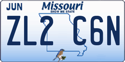 MO license plate ZL2C6N