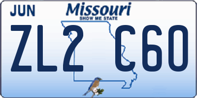 MO license plate ZL2C6O