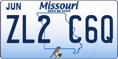 MO license plate ZL2C6Q