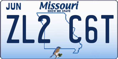 MO license plate ZL2C6T