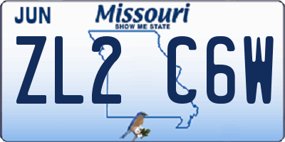 MO license plate ZL2C6W