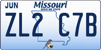 MO license plate ZL2C7B