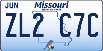 MO license plate ZL2C7C