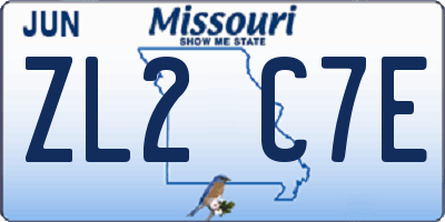 MO license plate ZL2C7E