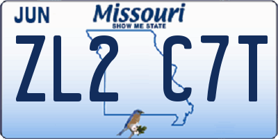 MO license plate ZL2C7T