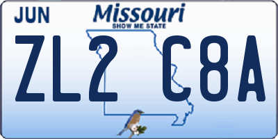 MO license plate ZL2C8A