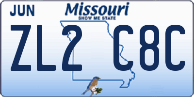 MO license plate ZL2C8C