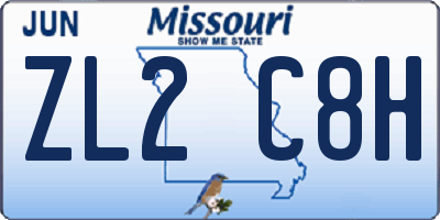MO license plate ZL2C8H