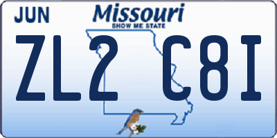 MO license plate ZL2C8I